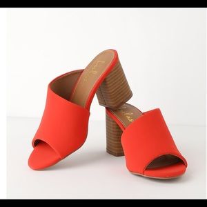 Blood orange Nubuck Peep-Toe mules